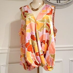 Reg $70 Halogen Surplice sleeveless Canyon Sunset pattern size 3x